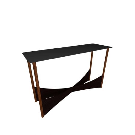 Keresztbe ágyazott kialakítás. Stabilabbá teszi az alapszerkezetet. Espresso laminált rétegelt lemezből készült. Az íves élzárás szebbé teszi a furnért. Bármely konzolasztal fejlesztés alatt áll, amelyet az ügyfél fejleszt. Kapcsolatfelvétel velünk.